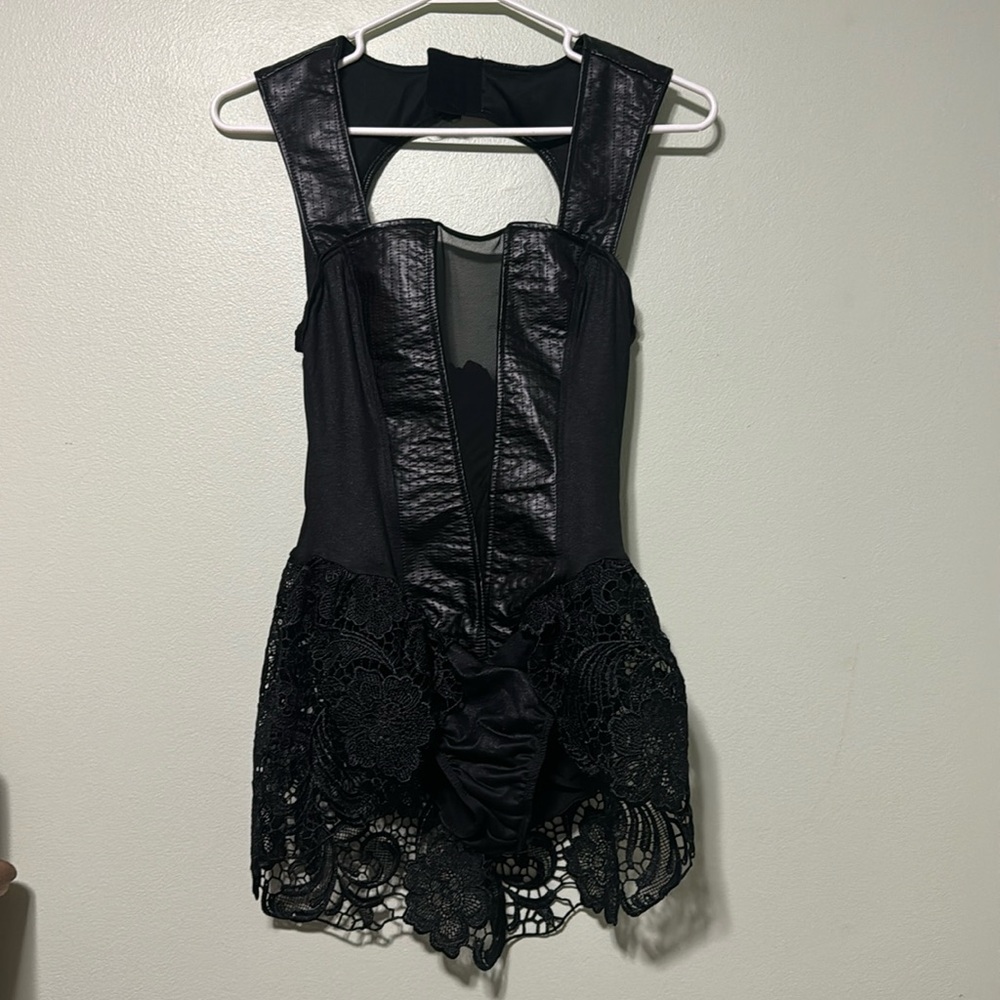 Black Lace and Mesh Bodysuit